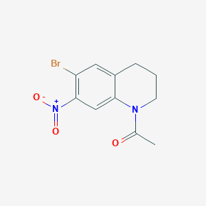 molecular formula C11H11BrN2O3 B2893829 1-(6-Bromo-7-nitro-1,2,3,4-tetrahydroquinolin-1-yl)ethan-1-one CAS No. 2062126-13-8
