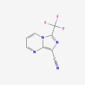 molecular formula C8H3F3N4 B2893871 6-(Trifluoromethyl)imidazo[1,5-a]pyrimidine-8-carbonitrile CAS No. 2151834-44-3