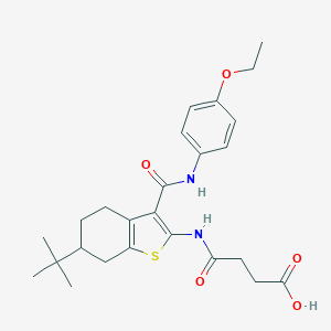 molecular formula C25H32N2O5S B289389 3-({6-TERT-BUTYL-3-[(4-ETHOXYPHENYL)CARBAMOYL]-4,5,6,7-TETRAHYDRO-1-BENZOTHIOPHEN-2-YL}CARBAMOYL)PROPANOIC ACID 