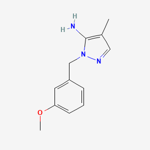 molecular formula C12H15N3O B2893932 1-(3-Methoxybenzyl)-4-methyl-1H-pyrazol-5-amine CAS No. 1152526-41-4