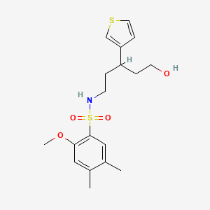 N-(5-hydroxy-3-(thiophen-3-yl)pentyl)-2-methoxy-4,5-dimethylbenzenesulfonamide