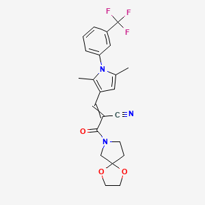 3-{2,5-dimethyl-1-[3-(trifluoromethyl)phenyl]-1H-pyrrol-3-yl}-2-{1,4-dioxa-7-azaspiro[4.4]nonane-7-carbonyl}prop-2-enenitrile
