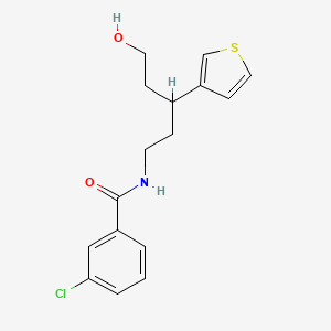 3-chloro-N-(5-hydroxy-3-(thiophen-3-yl)pentyl)benzamide