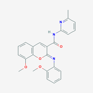 (2Z)-8-methoxy-2-[(2-methoxyphenyl)imino]-N-(6-methylpyridin-2-yl)-2H-chromene-3-carboxamide