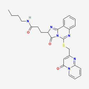 N-butyl-3-[3-oxo-5-[(4-oxopyrido[1,2-a]pyrimidin-2-yl)methylsulfanyl]-2H-imidazo[1,2-c]quinazolin-2-yl]propanamide