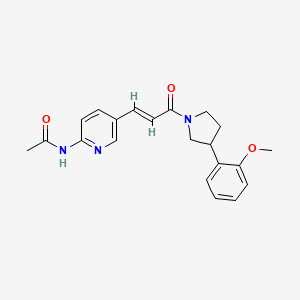 molecular formula C21H23N3O3 B2893996 N-{5-[(1E)-3-[3-(2-methoxyphenyl)pyrrolidin-1-yl]-3-oxoprop-1-en-1-yl]pyridin-2-yl}acetamide CAS No. 2035008-46-7