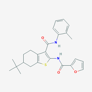 molecular formula C25H28N2O3S B289400 N-{6-TERT-BUTYL-3-[(2-METHYLPHENYL)CARBAMOYL]-4,5,6,7-TETRAHYDRO-1-BENZOTHIOPHEN-2-YL}FURAN-2-CARBOXAMIDE 