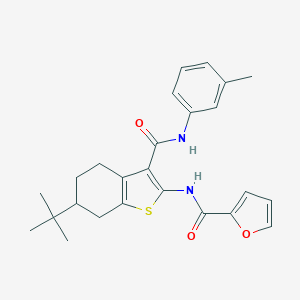 molecular formula C25H28N2O3S B289401 N-{6-TERT-BUTYL-3-[(3-METHYLPHENYL)CARBAMOYL]-4,5,6,7-TETRAHYDRO-1-BENZOTHIOPHEN-2-YL}FURAN-2-CARBOXAMIDE 