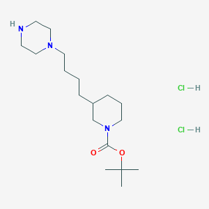 Tert-butyl 3-(4-piperazin-1-ylbutyl)piperidine-1-carboxylate;dihydrochloride