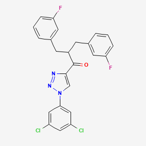 1-[1-(3,5-Dichlorophenyl)triazol-4-yl]-3-(3-fluorophenyl)-2-[(3-fluorophenyl)methyl]propan-1-one