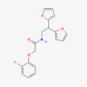 N-(2,2-di(furan-2-yl)ethyl)-2-(2-fluorophenoxy)acetamide