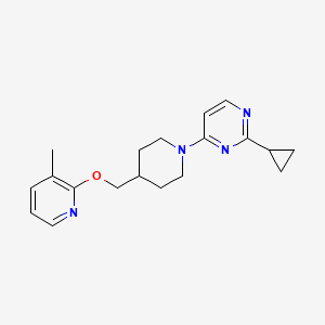2-Cyclopropyl-4-(4-{[(3-methylpyridin-2-yl)oxy]methyl}piperidin-1-yl)pyrimidine