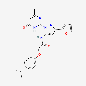 N-(3-(furan-2-yl)-1-(4-methyl-6-oxo-1,6-dihydropyrimidin-2-yl)-1H-pyrazol-5-yl)-2-(4-isopropylphenoxy)acetamide