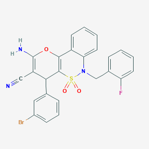 2-Amino-4-(3-bromophenyl)-6-(2-fluorobenzyl)-4,6-dihydropyrano[3,2-c][2,1]benzothiazine-3-carbonitrile 5,5-dioxide