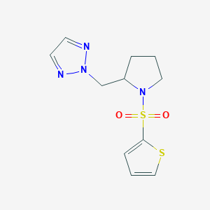 molecular formula C11H14N4O2S2 B2894041 2-{[1-(thiophene-2-sulfonyl)pyrrolidin-2-yl]methyl}-2H-1,2,3-triazole CAS No. 2097899-17-5