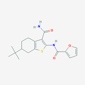 molecular formula C18H22N2O3S B289406 N-[3-CARBAMOYL-6-(2-METHYL-2-PROPANYL)-4,5,6,7-TETRAHYDRO-1-BENZOTHIOPHEN-2-YL]-2-FURAMIDE 