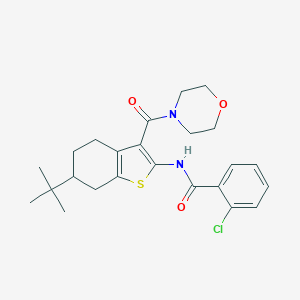molecular formula C24H29ClN2O3S B289409 N-[6-tert-butyl-3-(morpholine-4-carbonyl)-4,5,6,7-tetrahydro-1-benzothiophen-2-yl]-2-chlorobenzamide 