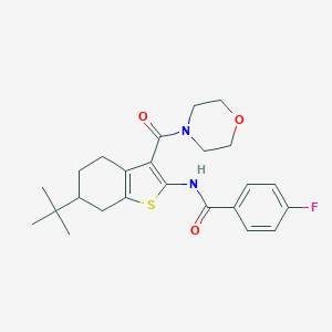 molecular formula C24H29FN2O3S B289410 N-[6-tert-butyl-3-(morpholine-4-carbonyl)-4,5,6,7-tetrahydro-1-benzothiophen-2-yl]-4-fluorobenzamide 