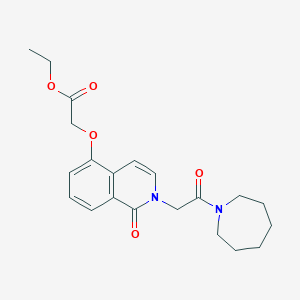 molecular formula C21H26N2O5 B2894109 ethyl 2-({2-[2-(azepan-1-yl)-2-oxoethyl]-1-oxo-1,2-dihydroisoquinolin-5-yl}oxy)acetate CAS No. 868223-74-9