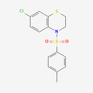 molecular formula C15H14ClNO2S2 B2894110 7-chloro-4-[(4-methylphenyl)sulfonyl]-3,4-dihydro-2H-1,4-benzothiazine CAS No. 338777-99-4