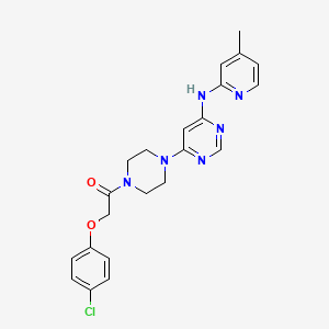 molecular formula C22H23ClN6O2 B2894136 2-(4-Chlorophenoxy)-1-(4-(6-((4-methylpyridin-2-yl)amino)pyrimidin-4-yl)piperazin-1-yl)ethanone CAS No. 1428373-45-8