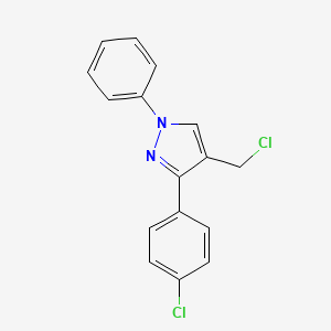 molecular formula C16H12Cl2N2 B2894165 4-(chloromethyl)-3-(4-chlorophenyl)-1-phenyl-1H-pyrazole CAS No. 55432-06-9