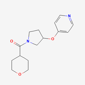 molecular formula C15H20N2O3 B2894173 4-{[1-(oxane-4-carbonyl)pyrrolidin-3-yl]oxy}pyridine CAS No. 1949031-23-5