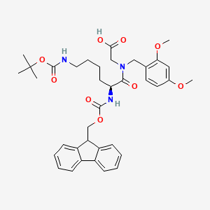 molecular formula C37H45N3O9 B2894186 Fmoc-L-Lys(Boc)-DmbGly-OH CAS No. 2250437-41-1