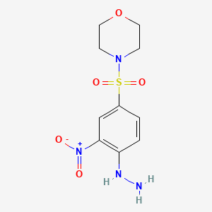 molecular formula C10H14N4O5S B2894195 4-(4-Hydrazinyl-3-nitrobenzenesulfonyl)morpholine CAS No. 328028-19-9