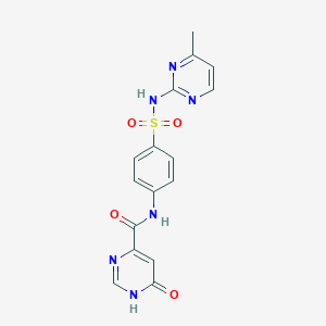 molecular formula C16H14N6O4S B2894200 6-hydroxy-N-(4-(N-(4-methylpyrimidin-2-yl)sulfamoyl)phenyl)pyrimidine-4-carboxamide CAS No. 2034233-71-9