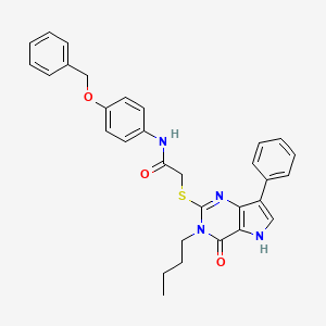 molecular formula C31H30N4O3S B2894202 N-(4-(benzyloxy)phenyl)-2-((3-butyl-4-oxo-7-phenyl-4,5-dihydro-3H-pyrrolo[3,2-d]pyrimidin-2-yl)thio)acetamide CAS No. 2034479-89-3