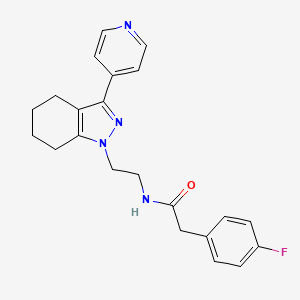 molecular formula C22H23FN4O B2894212 2-(4-fluorophenyl)-N-(2-(3-(pyridin-4-yl)-4,5,6,7-tetrahydro-1H-indazol-1-yl)ethyl)acetamide CAS No. 1797715-52-6