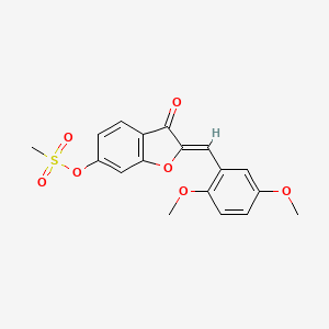 molecular formula C18H16O7S B2894216 (Z)-2-(2,5-dimethoxybenzylidene)-3-oxo-2,3-dihydrobenzofuran-6-yl methanesulfonate CAS No. 858761-96-3
