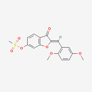 (Z)-2-(2,5-dimethoxybenzylidene)-3-oxo-2,3-dihydrobenzofuran-6-yl methanesulfonate