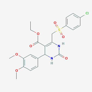 Ethyl 6-[(4-chlorobenzenesulfonyl)methyl]-4-(3,4-dimethoxyphenyl)-2-oxo-1,2,3,4-tetrahydropyrimidine-5-carboxylate