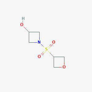 molecular formula C6H11NO4S B2894222 1-(Oxetan-3-ylsulfonyl)azetidin-3-ol CAS No. 1862452-18-3