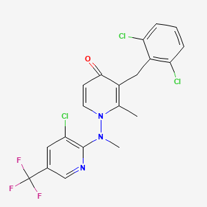 molecular formula C20H15Cl3F3N3O B2894240 1-[[3-chloro-5-(trifluoromethyl)-2-pyridinyl](methyl)amino]-3-(2,6-dichlorobenzyl)-2-methyl-4(1H)-pyridinone CAS No. 339017-48-0
