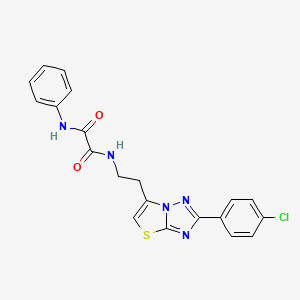 molecular formula C20H16ClN5O2S B2894242 N1-(2-(2-(4-chlorophenyl)thiazolo[3,2-b][1,2,4]triazol-6-yl)ethyl)-N2-phenyloxalamide CAS No. 894037-06-0