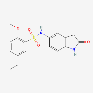 molecular formula C17H18N2O4S B2894245 5-ethyl-2-methoxy-N-(2-oxoindolin-5-yl)benzenesulfonamide CAS No. 921773-38-8