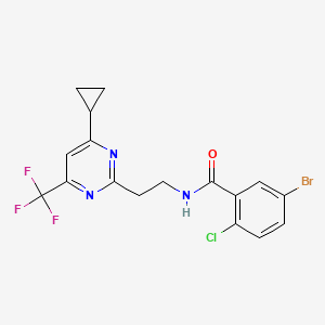 5-bromo-2-chloro-N-(2-(4-cyclopropyl-6-(trifluoromethyl)pyrimidin-2-yl)ethyl)benzamide