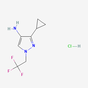 3-Cyclopropyl-1-(2,2,2-trifluoroethyl)pyrazol-4-amine;hydrochloride