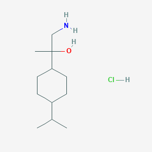molecular formula C12H26ClNO B2894263 1-Amino-2-(4-propan-2-ylcyclohexyl)propan-2-ol;hydrochloride CAS No. 2361636-50-0