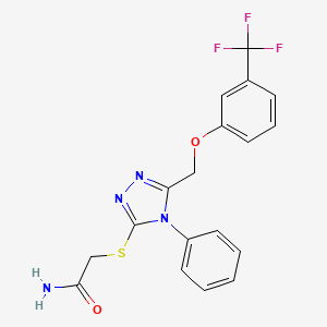 2-[(4-phenyl-5-{[3-(trifluoromethyl)phenoxy]methyl}-4H-1,2,4-triazol-3-yl)sulfanyl]acetamide