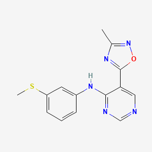 5-(3-methyl-1,2,4-oxadiazol-5-yl)-N-(3-(methylthio)phenyl)pyrimidin-4-amine