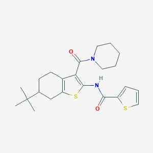 molecular formula C23H30N2O2S2 B289428 N-[6-tert-butyl-3-(piperidine-1-carbonyl)-4,5,6,7-tetrahydro-1-benzothiophen-2-yl]thiophene-2-carboxamide 