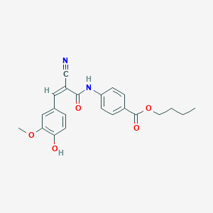 Butyl 4-[[(Z)-2-cyano-3-(4-hydroxy-3-methoxyphenyl)prop-2-enoyl]amino]benzoate