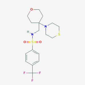 N-[(4-Thiomorpholin-4-yloxan-4-yl)methyl]-4-(trifluoromethyl)benzenesulfonamide