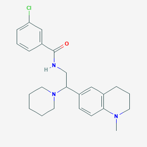 3-chloro-N-(2-(1-methyl-1,2,3,4-tetrahydroquinolin-6-yl)-2-(piperidin-1-yl)ethyl)benzamide