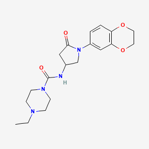 molecular formula C19H26N4O4 B2894287 N-[1-(2,3-dihydro-1,4-benzodioxin-6-yl)-5-oxopyrrolidin-3-yl]-4-ethylpiperazine-1-carboxamide CAS No. 894035-59-7