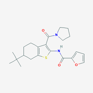 molecular formula C22H28N2O3S B289429 N-[6-tert-butyl-3-(pyrrolidine-1-carbonyl)-4,5,6,7-tetrahydro-1-benzothiophen-2-yl]furan-2-carboxamide 